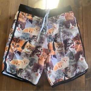 Bioworld cat print swim trunks